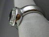ESTATE LARGE .83CT DIAMOND & SAPPHIRE 14K WHITE GOLD BEZEL HALO ENGAGEMENT RING