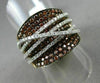 ESTATE WIDE 1.97CT DIAMOND & AAA ORANGE SAPPHIRE 18KT GOLD CRISS CROSS FUN RING