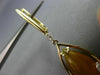 ESTATE 9.69CT DIAMOND & ORANGE AGATE 14K YELLOW GOLD PEAR SHAPE HANGING EARRINGS