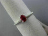 ESTATE .46CT DIAMOND & AAA RUBY 18KT WHITE GOLD OVAL FRIENDSHIP ENGAGEMENT RING