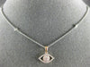ESTATE .26CT WHITE & PINK DIAMOND 18KT WHITE & ROSE GOLD EVIL EYE LUCKY NECKLACE