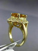 ESTATE LARGE 4.17CT DIAMOND & AAA CITRINE 14KT YELLOW GOLD 3D OVAL COCKTAIL RING