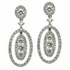 ESTATE 1.20CT DIAMOND 18KT WHITE GOLD PAST PRESENT FUTURE OVAL HANGING EARRINGS