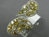 LARGE 3.68CT WHITE & FANCY YELLOW DIAMONDS 18K WHITE & YELLOW GOLD FILIGREE RING
