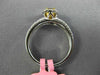 ESTATE .WIDE 89CT WHITE & FANCY YELLOW DIAMOND 18KT 2 TONE GOLD ENGAGEMENT RING