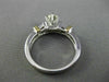 ESTATE .97CT DIAMOND PLATINUM & 18KT YELLOW GOLD CLASSIC ENGAGEMENT RING #25518