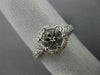 ESTATE WIDE .50CT DIAMOND 14K WHITE GOLD FILIGREE HALO SEMI MOUNT ENGAGMENT RING