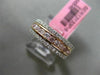 ESTATE WIDE .84CT DIAMOND 18K WHITE & ROSE GOLD CLASSIC WEDDING ANNIVERSARY RING