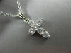 ESTATE .62CT ROUND DIAMOND 14KT WHITE GOLD SHARED PRONG CROSS PENDANT #18214