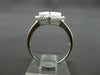 ESTATE WIDE .25CT DIAMOND 14KT WHITE GOLD SQUARE FILIGREE PROMISE RING #17683