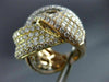 ESTATE MASSIVE 6.67CT DIAMOND 18KT TRI COLOR GOLD 3D PAVE LOVE KNOT FUN RING