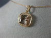 ESTATE 1.33CT DIAMOND & AAA MORGANITE 14K ROSE GOLD SQUARE HALO FLOATING PENDANT