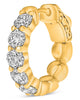 2.35CT DIAMOND 14KT YELLOW GOLD 3D CLASSIC 5 STONE HUGGIE HOOP HANGING EARRINGS