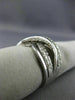 ESTATE WIDE .77CT ROUND DIAMOND 14KT WHITE GOLD MULTI ROW CRISS CROSS LOVE RING