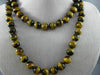 ESTATE LONG CLASSIC 3D 10mm TIGER EYE STRIDE BEADED FUN NECKLACE #25891