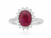 GIA CERTIFIED 2.68CT DIAMOND & AAA RUBY 18KT PLATINUM 3D CLASSIC ENGAGEMENT RING