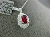 LARGE 1.62CT DIAMOND & AAA RUBY 18KT WHITE GOLD 3D OVAL DOUBLE HALO PENDANT