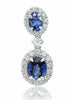 GIA CERTIFIED 7.25CT DIAMOND & AAA SAPPHIRE 18K WHITE GOLD HALO HANGING EARRINGS