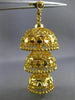 ANTIQUE 22KT YELLOW GOLD HANDCRAFTED FILIGREE CHANDELIER HANGING EARRINGS #25283
