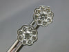 ESTATE LARGE 1.42CT DIAMOND 18KT WHITE GOLD CLUSTER BEZEL FLOWER STUD EARRINGS