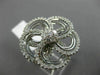 ESTATE MASSIVE 1.34CT ROUND DIAMOND 14K WHITE GOLD 3D OPEN FLOWER COCKTAIL RING