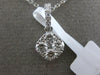 ESTATE .63CT DIAMOND 18K WHITE GOLD SQUARE CLUSTER FLOATING PENDANT CHAIN F/G VS