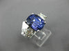 ESTATE LARGE 1.90CT DIAMOND & AAA SAPPHIRE 18KT WHITE GOLD ROUND ENGAGEMENT RING