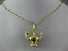 ANTIQUE 18KT YELLOW GOLD 3D CLASSIC GENIE LAMP FILIGREE FLOATING PENDANT #21865