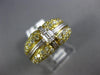ESTATE WIDE 1.50CT DIAMOND 18K 2 TONE GOLD PAVE EMERALD CUT ENGAGEMENT RING #140