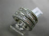 ESTATE LARGE 2.59CT DIAMOND 14KT WHITE GOLD MULTI ROW SEMI ETERNITY WEDDING RING