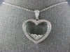 ESTATE LARGE 1.01CT DIAMOND 18KT WHITE GOLD CLASSIC HEART FLOATING LOVE PENDANT