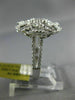 ESTATE LARGE 1.47CT DIAMOND 18K WHITE GOLD CLASSIC FLOWER HEART SHAPED LOVE RING