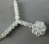 ESTATE LARGE 1.75CT DIAMOND 14KT WHITE GOLD FLOWER CLUSTER LARIAT LOVE NECKLACE