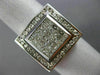 ESTATE MASSIVE 2.36CT DIAMOND 14KT WHITE GOLD 3D SQUARE INVISIBLE MENS RING
