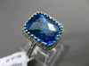 ESTATE 6.33CTW DIAMOND & AAA BLUE TOPAZ 14KT WHITE GOLD 3D FILIGREE HALO RING