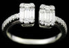 ESTATE .70CT DIAMOND 18KT WHITE GOLD 3D ROUND & BAGUETTE CLUSTER INVISIBLE RING