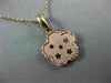 ESTATE 14KT ROSE GOLD HANDCRAFTED 5 CLOVER FLOWER STAR FLOATING PENDANT #23793