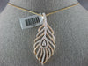 ESTATE LARGE 1.40CT DIAMOND 14KT WHITE & ROSE GOLD MULTI LEAF TEAR DROP PENDANT