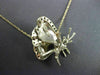 ANTIQUE .25CT DIAMOND 14KT TWO TONE GOLD 3D ENAMEL BUTTERFLY NECKLACE #23628