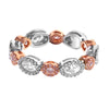 2.16CT WHITE & PINK DIAMOND 18KT WHITE & ROSE GOLD ROUND HALO ANNIVERSARY RING