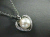 ESTATE .15CT DIAMOND & AAA SOUTH SEA PEARL 14KT WHITE GOLD HEART PENDANT #19096