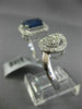 LARGE 2.50CT DIAMOND & AAA SAPPHIRE 14K WHITE GOLD 3D CLUSTER DOUBLE FINGER RING