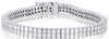 WIDE 12.3CT DIAMOND 18KT WHITE GOLD 3D CLASSIC PRINCESS 2 ROW INVISIBLE BRACELET