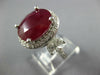 LARGE 12.15CT DIAMOND & AAA RUBY 14K WHITE GOLD OVAL ROUND & MARQUISE RING 26886