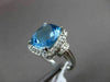 ESTATE 6.27CTW DIAMOND & AAA BLUE TOPAZ 14KT WHITE GOLD 3D FILIGREE HALO RING