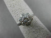 ANTIQUE WIDE .56CT ROUND DIAMOND 18KT WHITE GOLD FLOWER FILIGREE RING VVS #10912