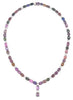 LARGE 67.15CT DIAMOND & AAA MULTI COLOR SAPPHIRE 18KT WHITE GOLD LARIAT NECKLACE