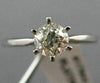 ANTIQUE .59CT OLD MINE DIAMOND 14KT WHITE GOLD SOLITAIRE ENGAGEMENT RING #17943