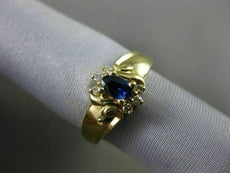 ESTATE .56CT DIAMOND & SAPPHIRE 14KT YELLOW GOLD FLOWER CLUSTER ENGAGEMENT RING
