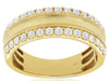 WIDE 1.0CT DIAMOND 14K YELLOW GOLD SEMI ETERNITY UNISEX WEDDING ANNIVERSARY RING